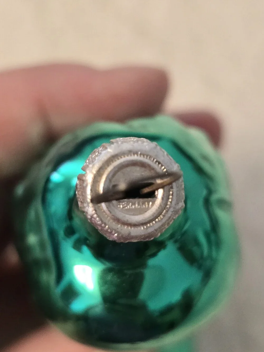 Vintage German Glass Green Pickle Christmas Ornament 4.5